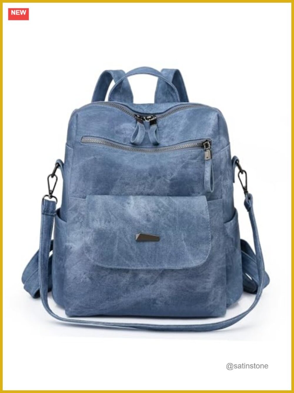 PU Leather Small Backpack Purse Adjustable Strap Multi-Pocket Women